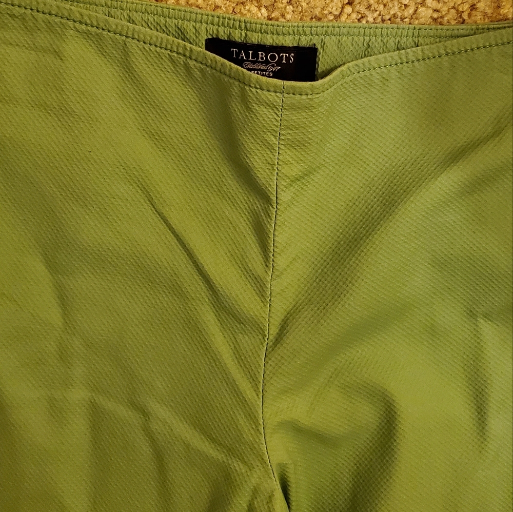 Talbots petites crop pant lime green size 4p - Picture 4 of 12